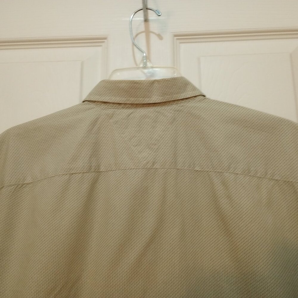 Tommy Hilfiger Neutral Beige Microprint Button Down Shirt sz L 100% Cotton - Picture 8 of 11